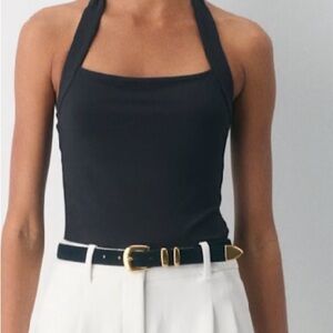 Aritzia Babaton Black Halter Neck Top